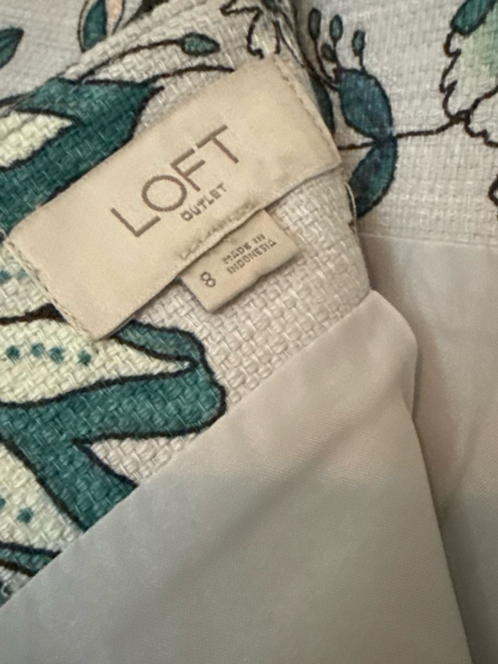 LOFT Floral A-Line Skirt in Teal, Blush and White - Picture 4 of 4